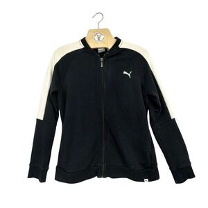 Puma Track Jacket Black White‎ Zip Up Athletic Sportswear Activewear Size XL